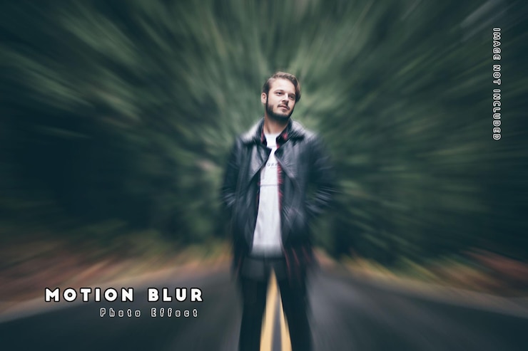 PSD speed radial motion blur photo effect template