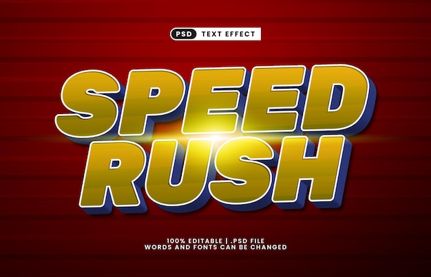 speed rush editable text effect with a race and speed text effect