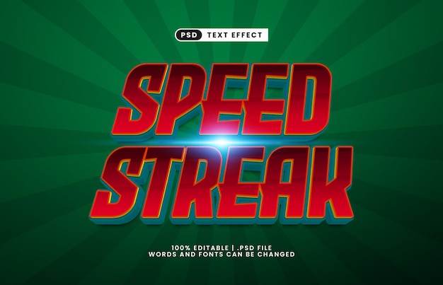 スピード・ストリーク (Speed Streak) 編集可能なテキストエフェクト