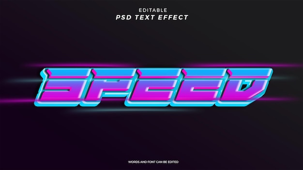 Speed text effect editable design