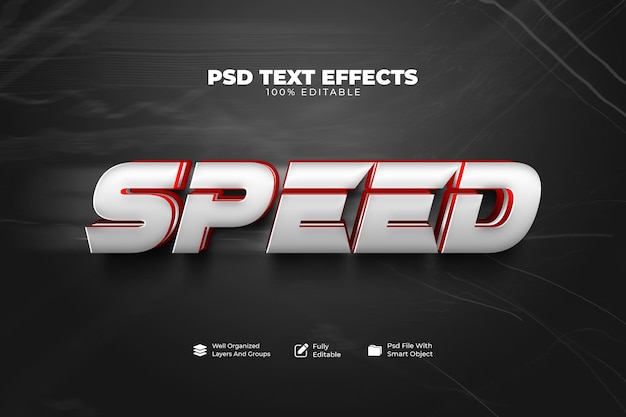 PSD speed text effect and mockup template