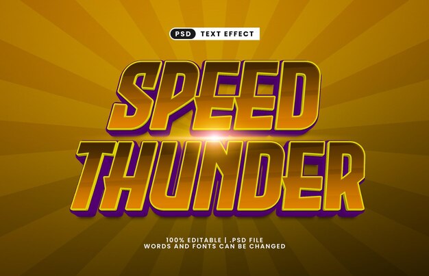 speed thunder editable text effect with a fast and racing text effect
