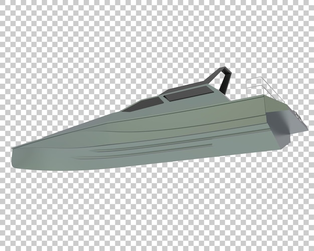 PSD speedboot op transparante achtergrond 3d-rendering illustratie