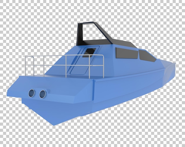 Speedboot op transparante achtergrond 3D-rendering illustratie