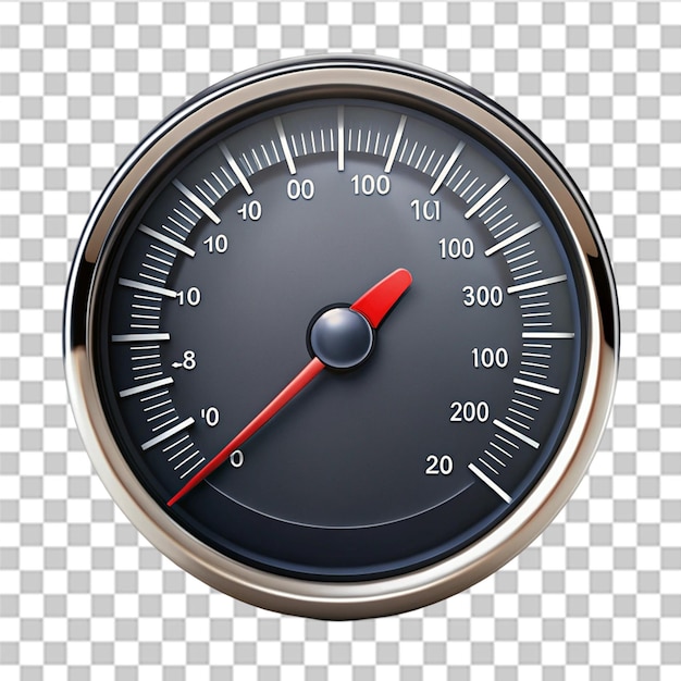 Speedometer progress acceleration front view isolated on transparent background