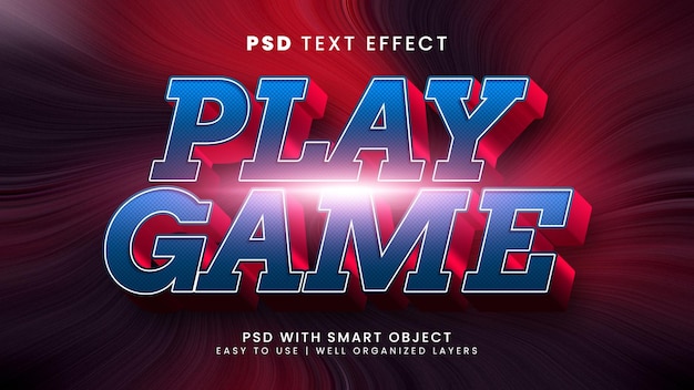 Speel game 3d bewerkbaar teksteffect met vrolijke en moderne tekststijl