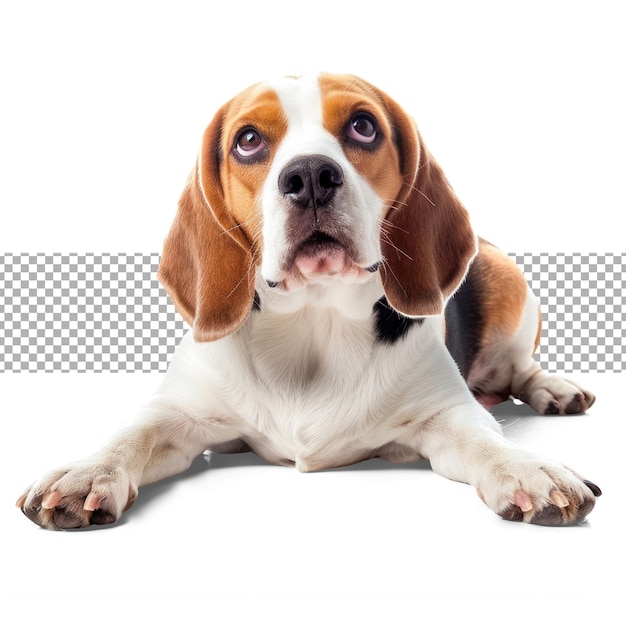 PSD speelse beagle hond op doorzichtige achtergrond nieuwsgierige hond uitsnede png