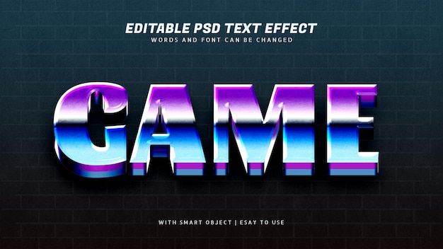 Spel 3d retro teksteffect bewerkbaar