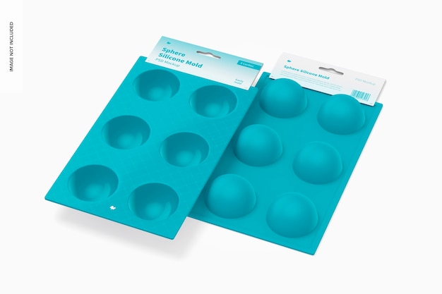 PSD mockup di stampo in silicone a sfera, prospettiva