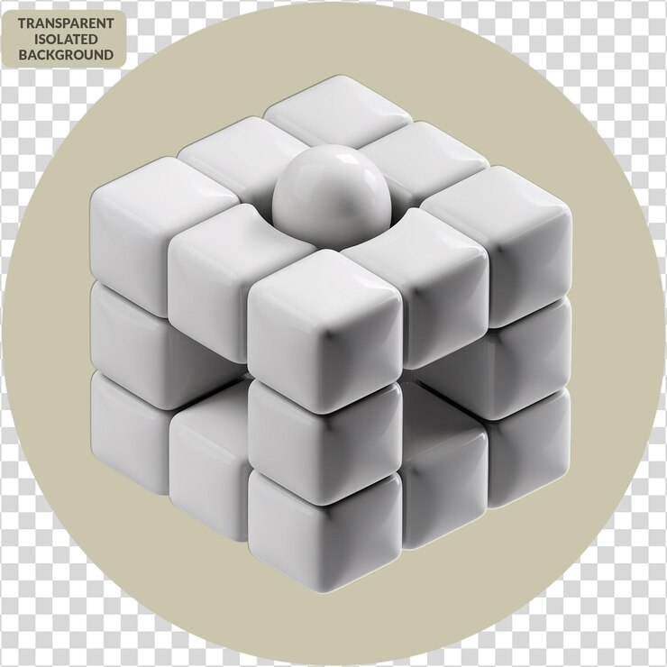 PSD sphere in white cube