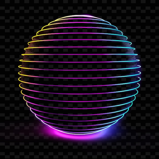 PSD una sfera con una luce al neon viola e blu e uno sfondo nero
