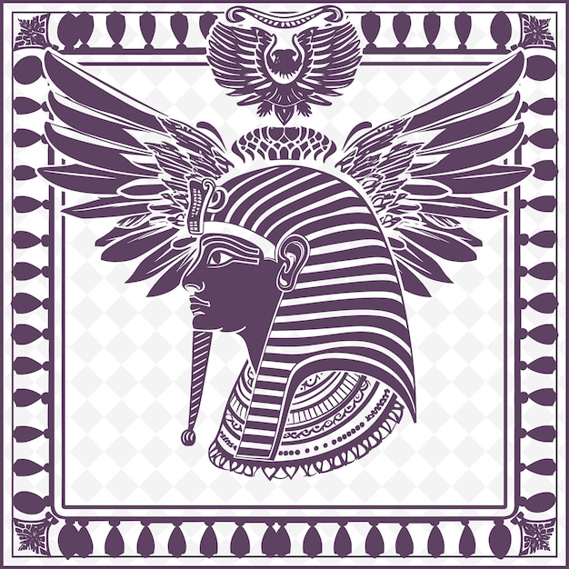 PSD sphinx line art with wings and head for decorations in the f creative outline scribble collections