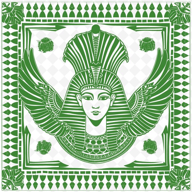 Premium PSD | Sphinx line art with wings and head for decorations in ...