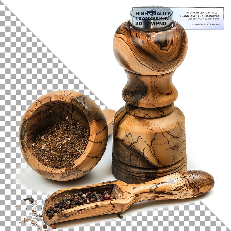 PSD spice grinder tool for grinding spices on transparent background