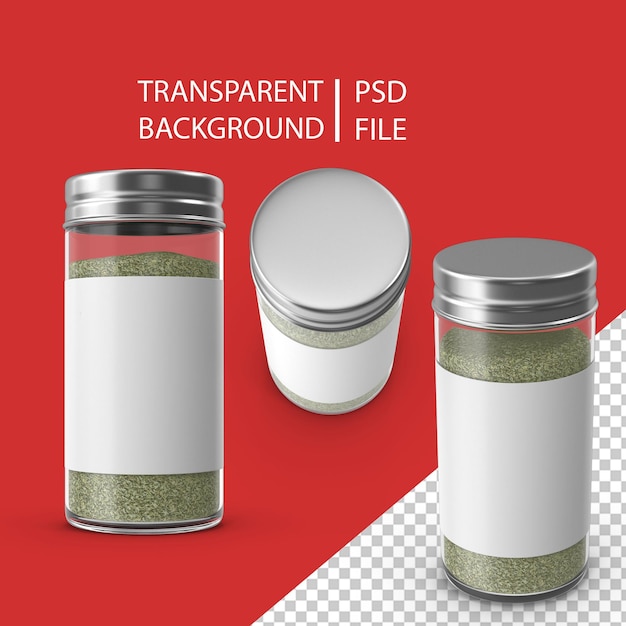 PSD spice jar green png