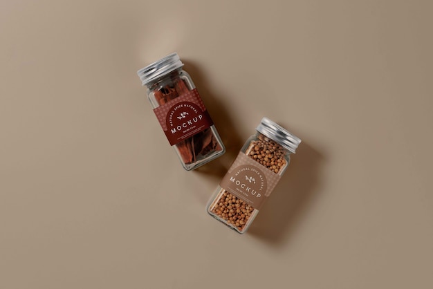 PSD spice label mockup design