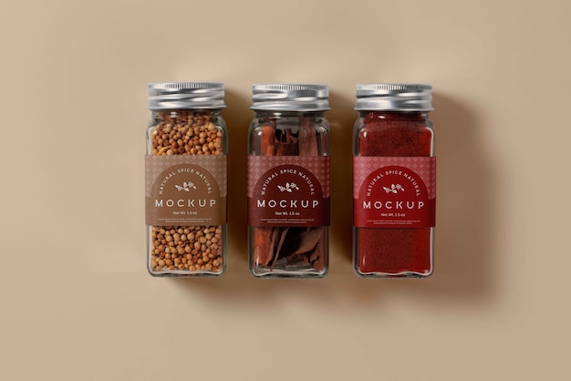 Spice label mockup design