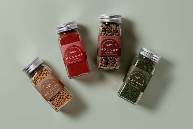 PSD spice label mockup design