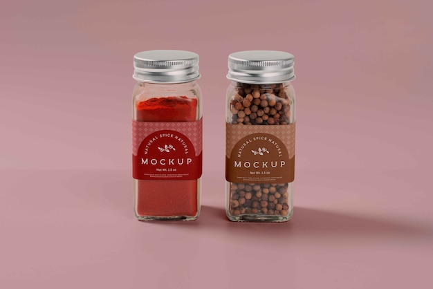 PSD spice label mockup design