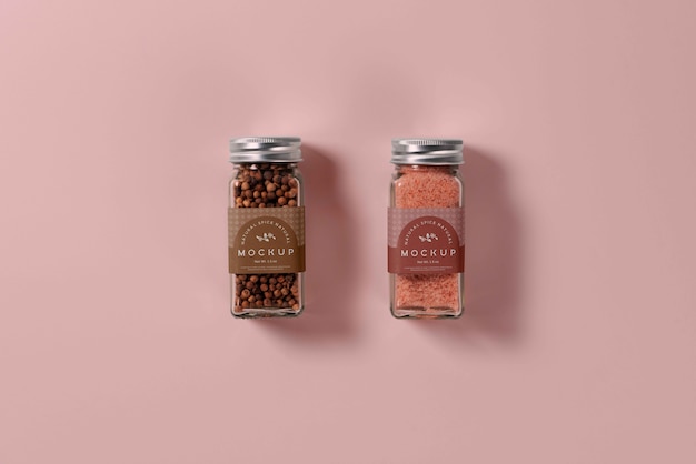 PSD spice label mockup-ontwerp