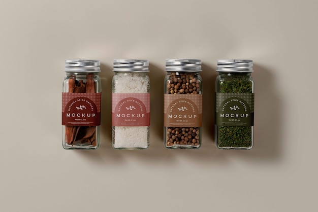 PSD spice label mockup-ontwerp