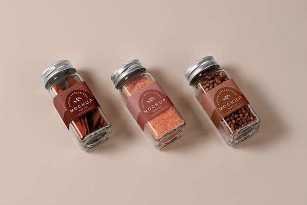 PSD spice label mockup-ontwerp