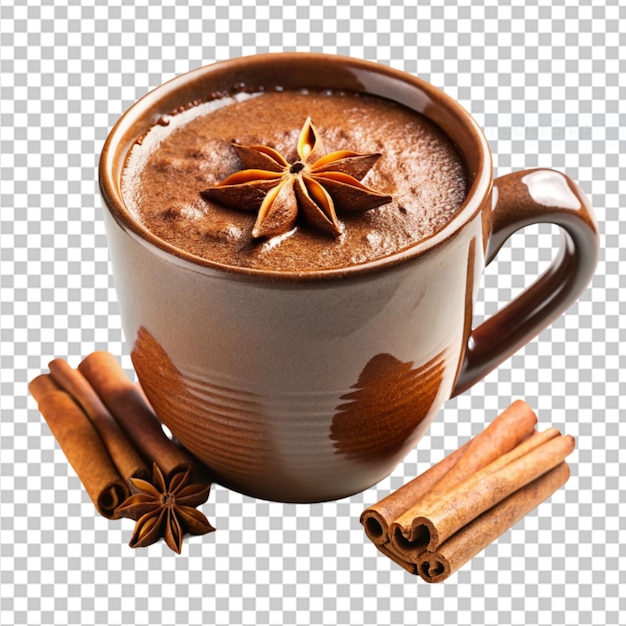 PSD spiced mexican hot chocolate on transparent background