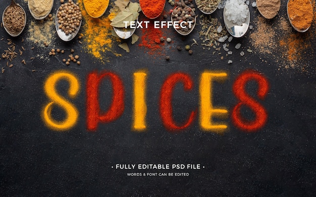 PSD spices text effect