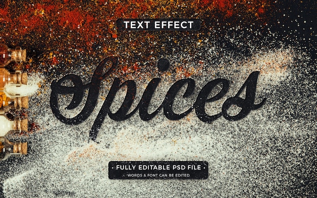 PSD spices text effect