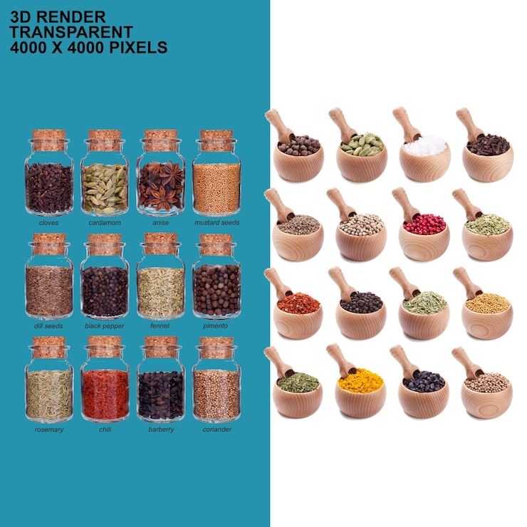 PSD spices transparent background