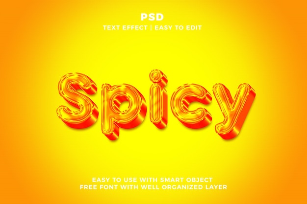PSD spicy 3d editable photoshop text effect style psd with background