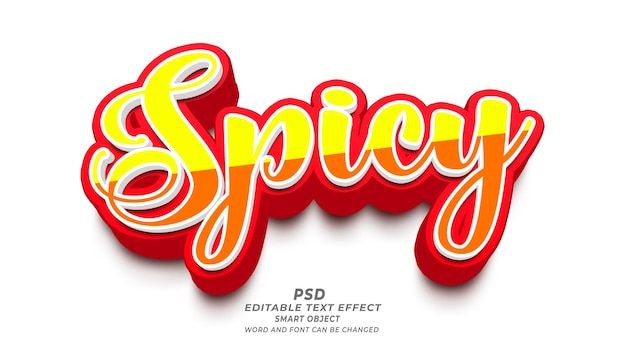 PSD spicy 3d editable photoshop text effect style