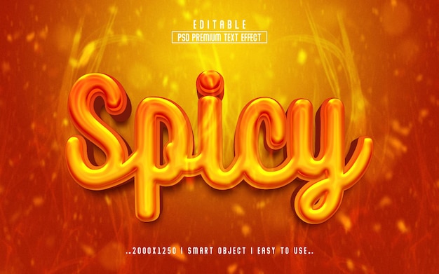 PSD spicy 3d editable text effect style