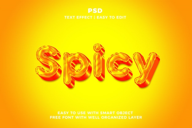 PSD spicy 3d edytowalny efekt tekstowy photoshop styl psd z tłem