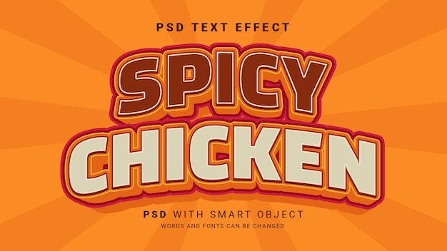 PSD spicy chicken tekst-effect