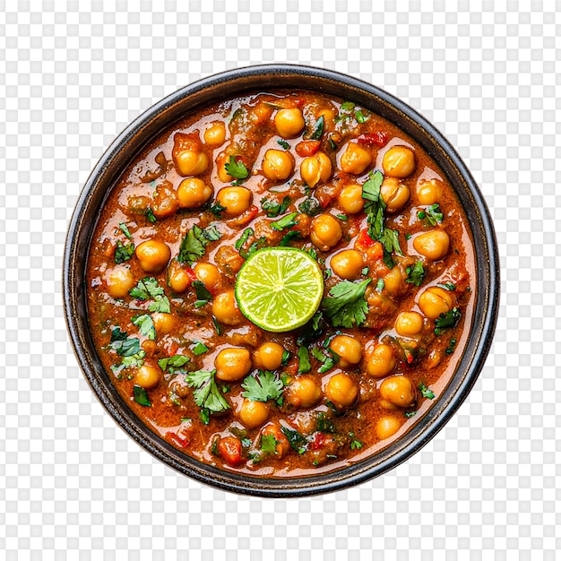 Spicy Chickpea Curry geïsoleerd op een doorzichtige achtergrond