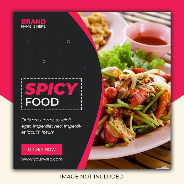 PSD spicy food social media post banner template