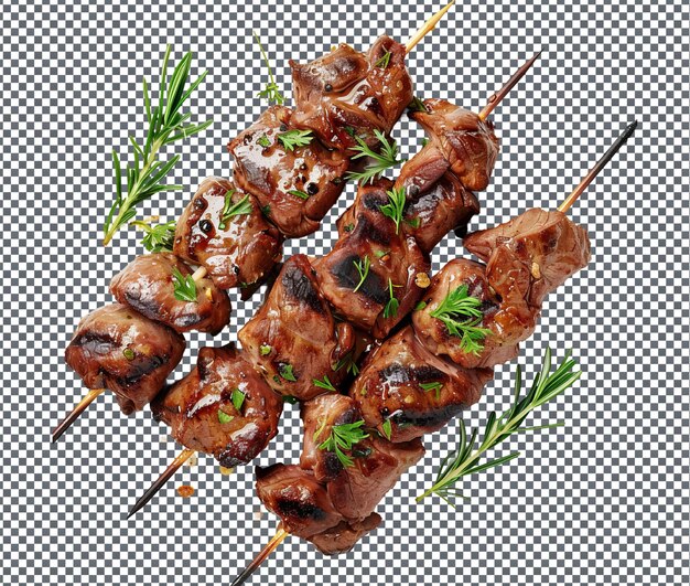 Spicy quail skewers isolati su uno sfondo trasparente