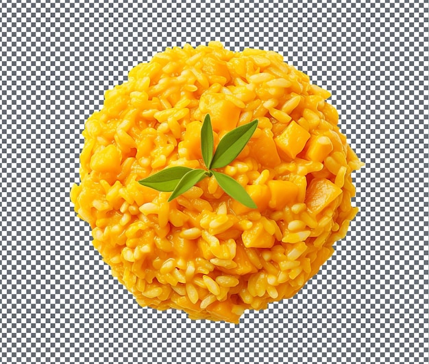 PSD risotto di zucca piccante isolato su uno sfondo trasparente