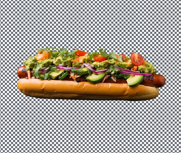 Spicy Veggie Hotdog geïsoleerd op een doorzichtige achtergrond