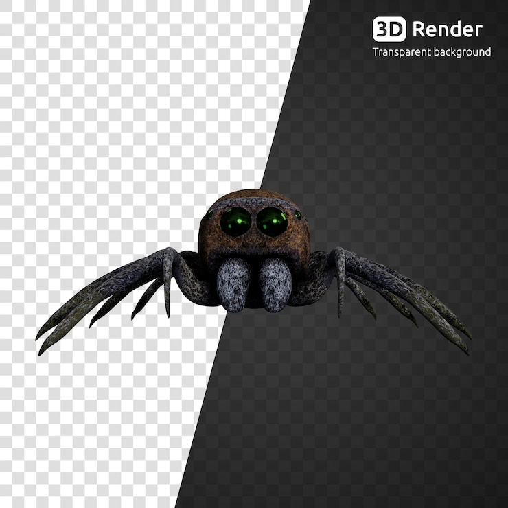 PSD spider 3d render isolated