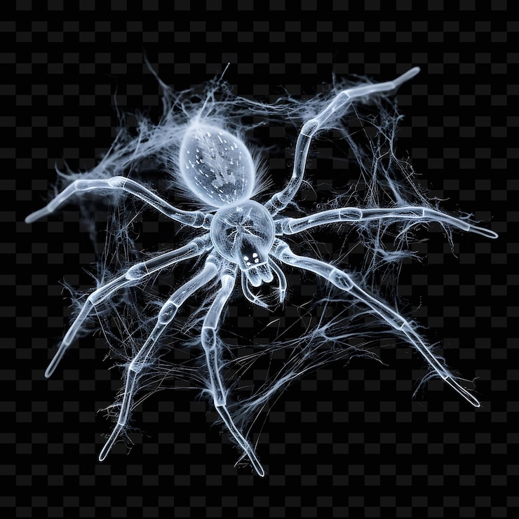 PSD a spider on a black background with a virus
