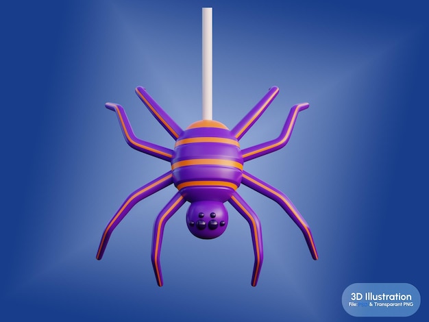 PSD spider of halloween rendering 3d