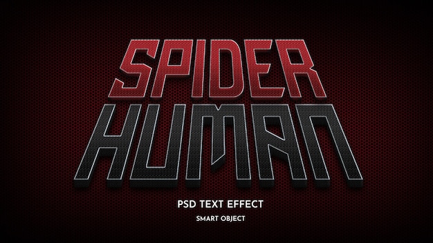 PSD spider human text effect template