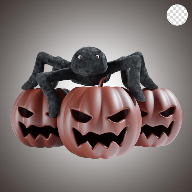 PSD spider scary halloween 3d render