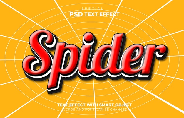 Spider text effect editable smart object