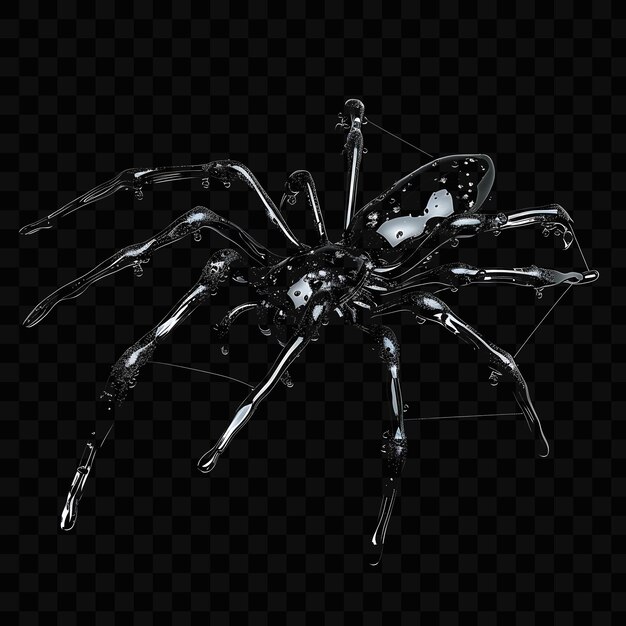 PSD a spider that is on a black background