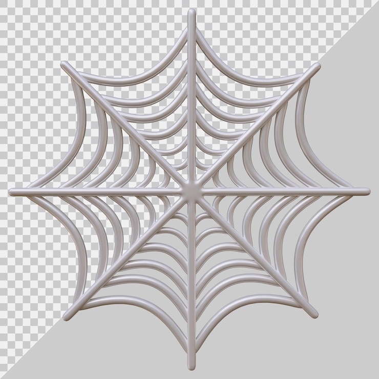 PSD spider web icon design in 3d render