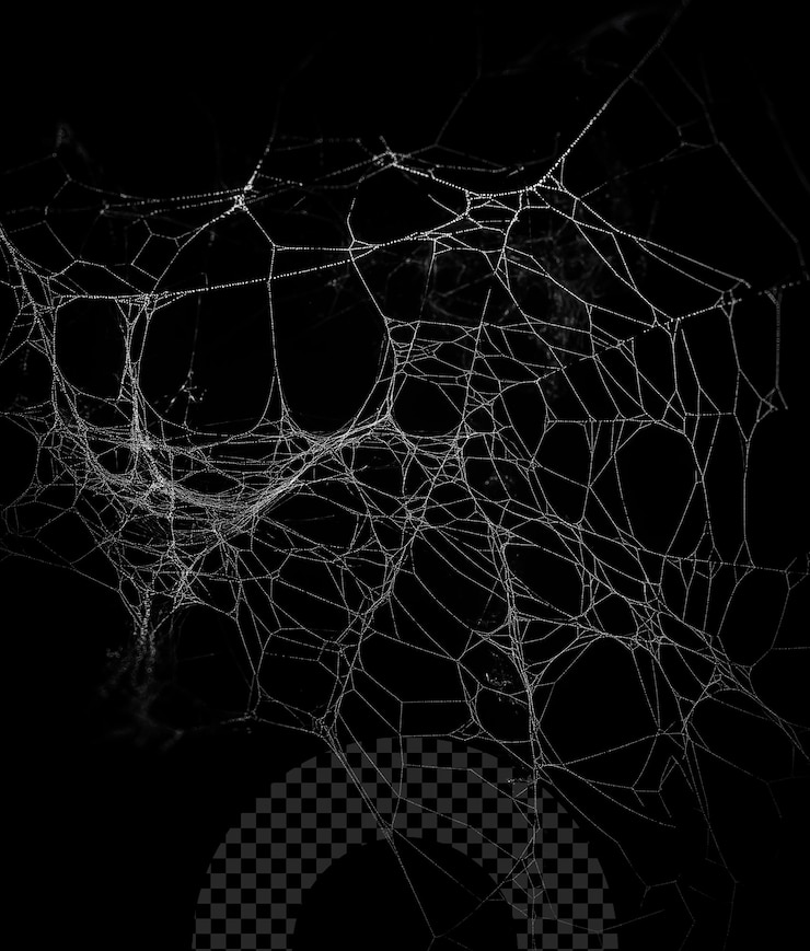 PSD spider web on transparent background
