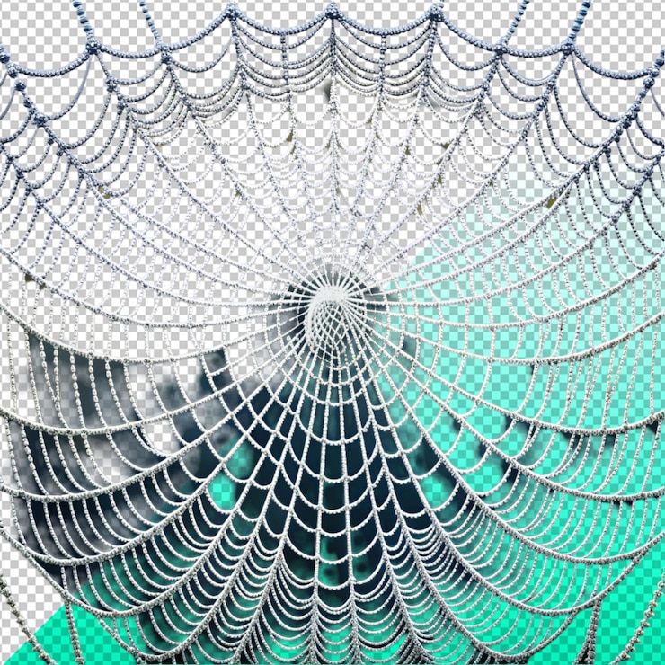PSD spider web on transperent background